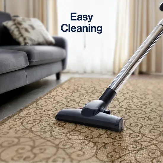 9' Beige And Brown Square Geometric Indoor Outdoor Area Rug Photo 5