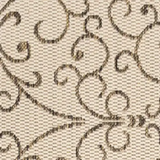 4' Beige And Brown Square Medallion Indoor Outdoor Area Rug Photo 2