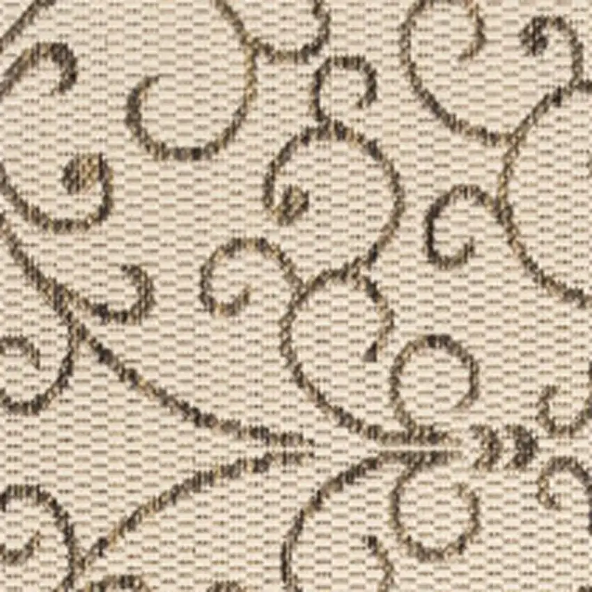 4' Beige And Brown Square Medallion Indoor Outdoor Area Rug Photo 2