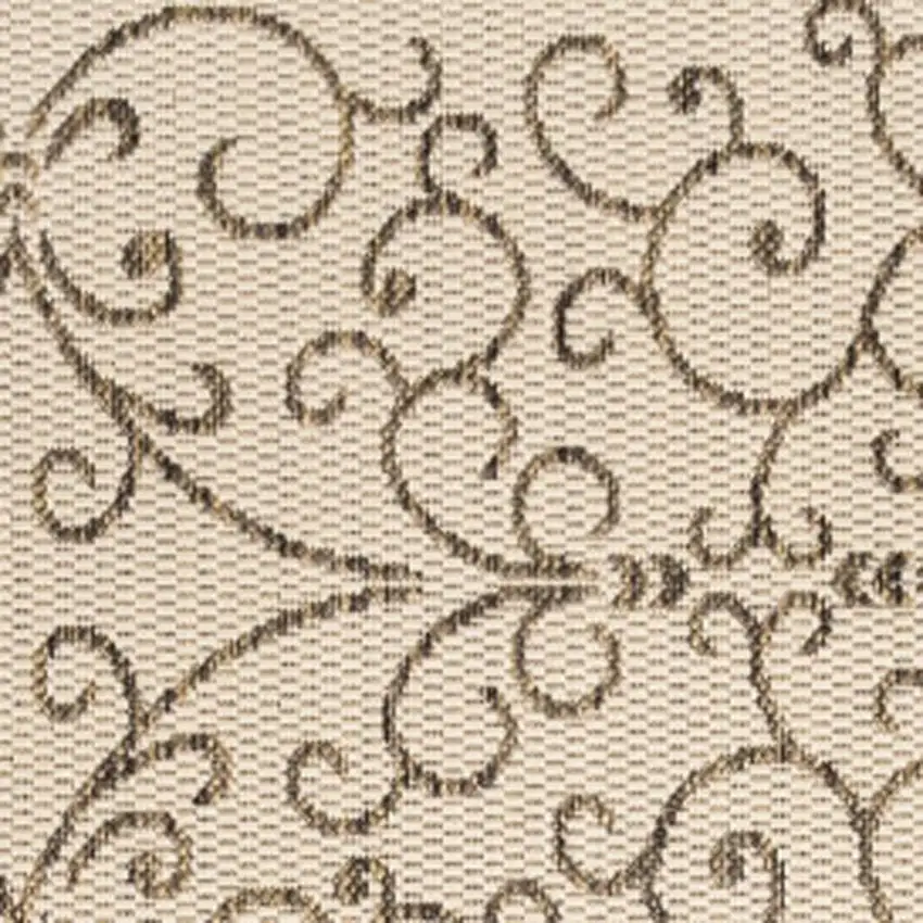 4' Beige And Brown Square Medallion Indoor Outdoor Area Rug Photo 3