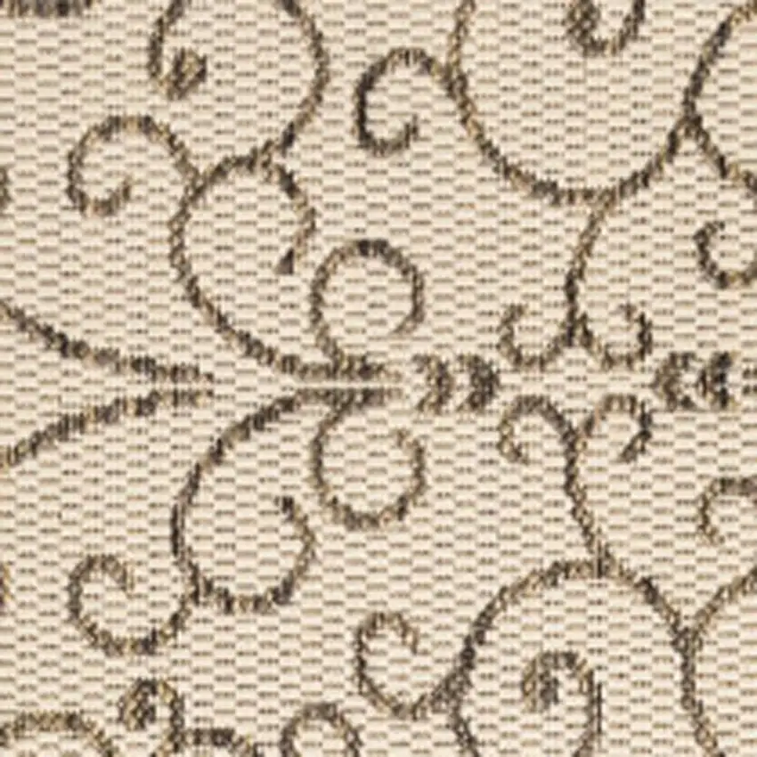 6' Beige And Brown Square Medallion Indoor Outdoor Area Rug Photo 2