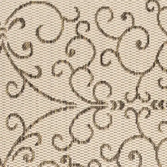 8' Beige And Brown Square Medallion Indoor Outdoor Area Rug Photo 3