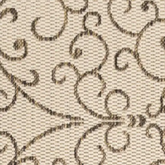 8' Beige And Brown Square Medallion Indoor Outdoor Area Rug Photo 2