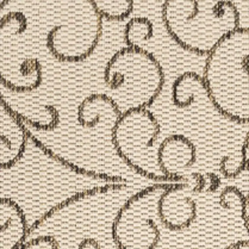 8' Beige And Brown Square Medallion Indoor Outdoor Area Rug Photo 2