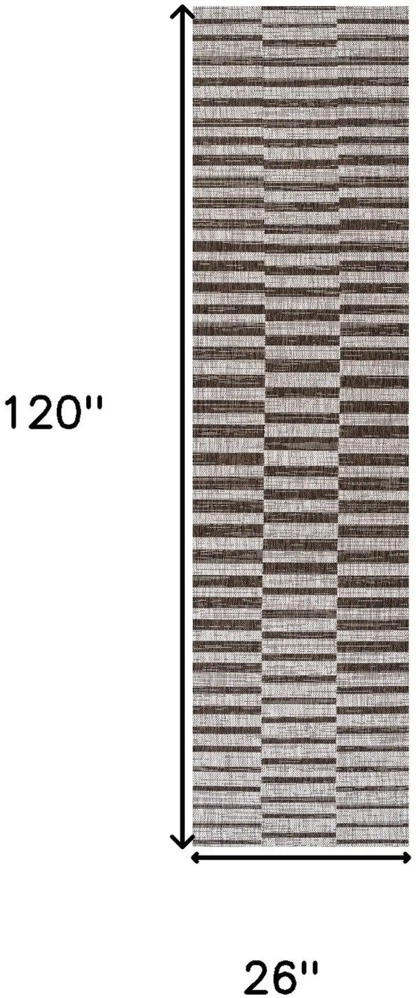 10' Beige And Brown Striped Indoor Outdoor Runner Rug Photo 3