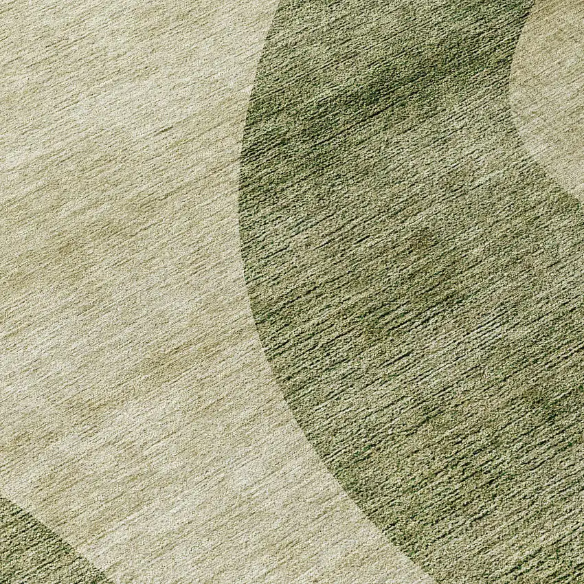 8' Beige And Chocolate Round Abstract Washable Indoor Outdoor Area Rug Photo 8