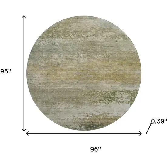 8' Beige And Copper Abstract Washable Round Rug With UV Protection Photo 8