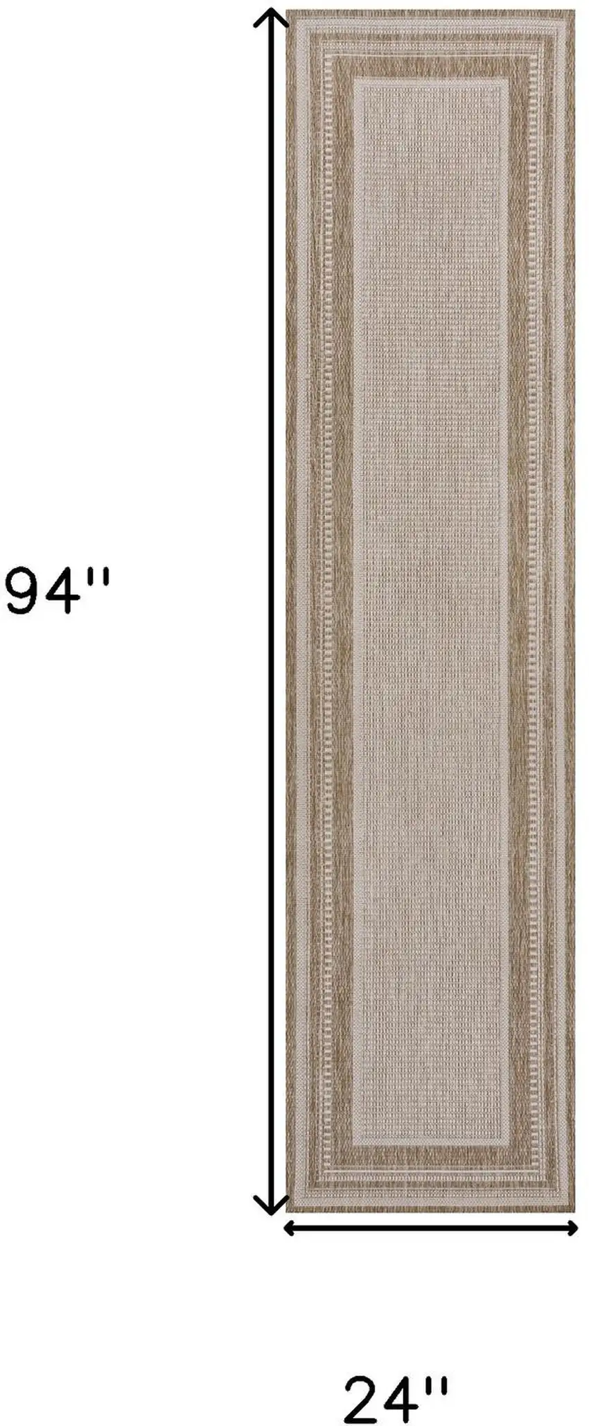 8' Beige And Cream Indoor Outdoor Runner Rug Photo 6
