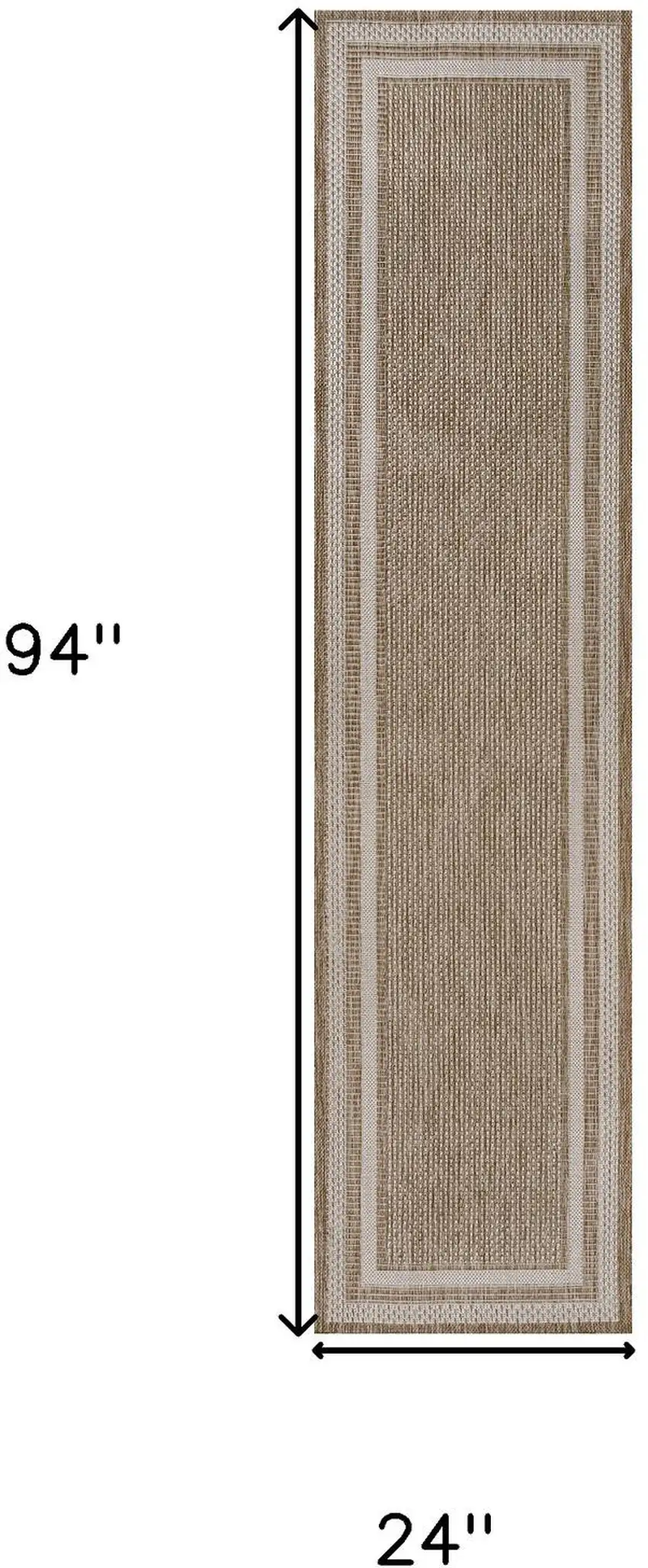 8' Beige And Cream Indoor Outdoor Runner Rug Photo 7