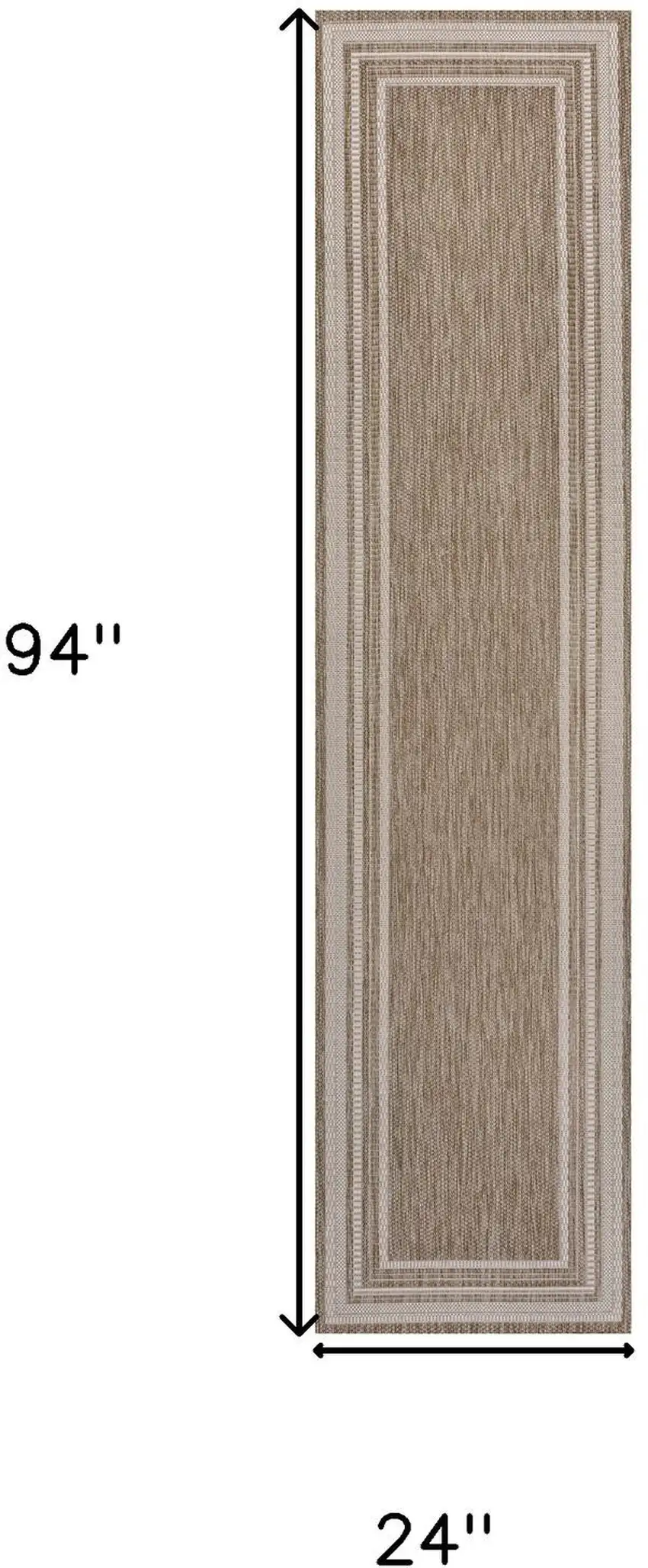 8' Beige And Cream Indoor Outdoor Runner Rug Photo 9
