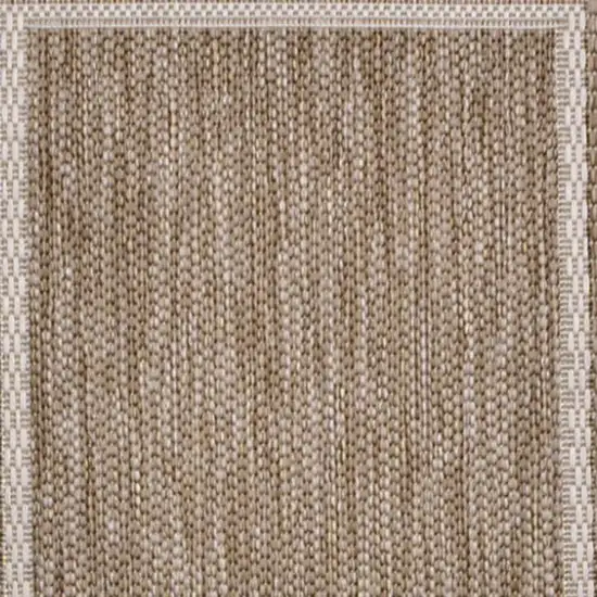 8' Beige And Cream Indoor Outdoor Runner Rug Photo 3