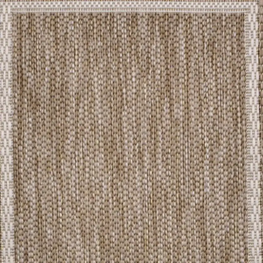 8' Beige And Cream Indoor Outdoor Runner Rug Photo 3