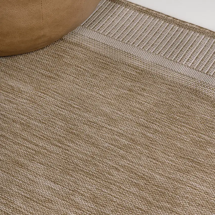 8' Beige And Cream Indoor Outdoor Runner Rug Photo 8