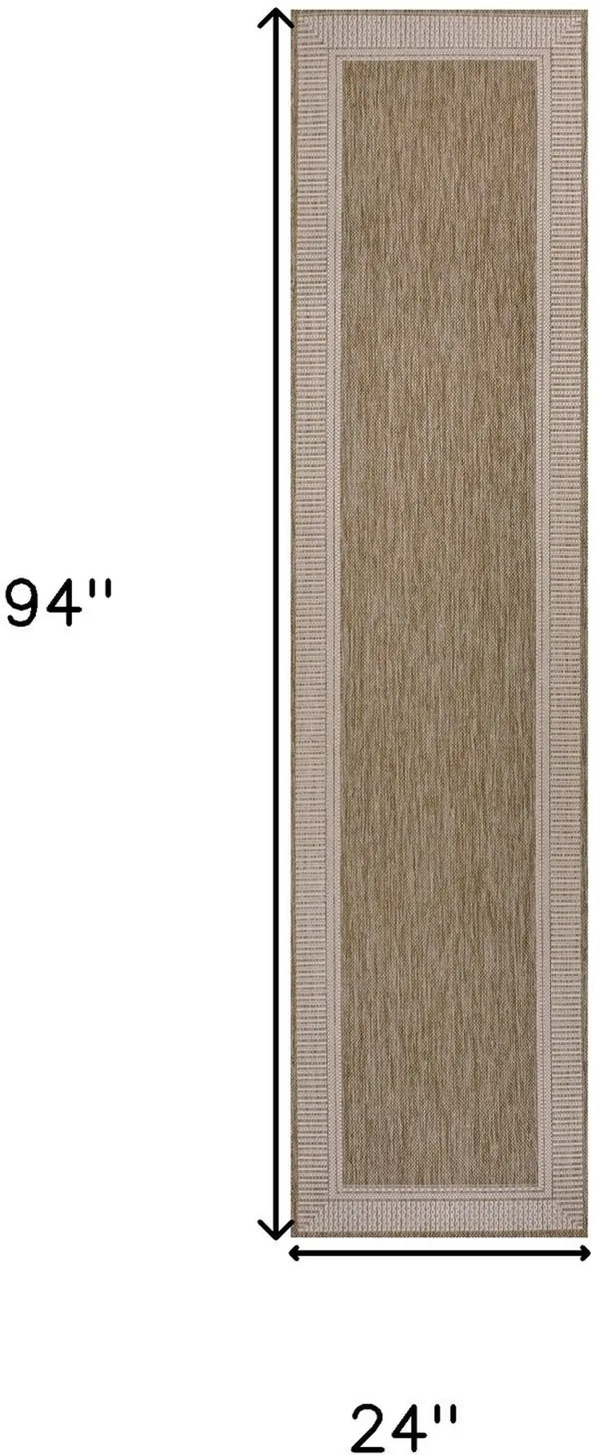 8' Beige And Cream Indoor Outdoor Runner Rug Photo 7