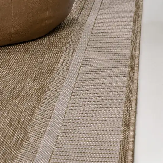 8' Beige And Cream Indoor Outdoor Runner Rug Photo 9
