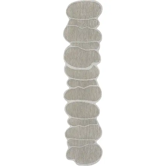 8' Beige And Cream Medallion Indoor Outdoor Runner Rug Photo 1