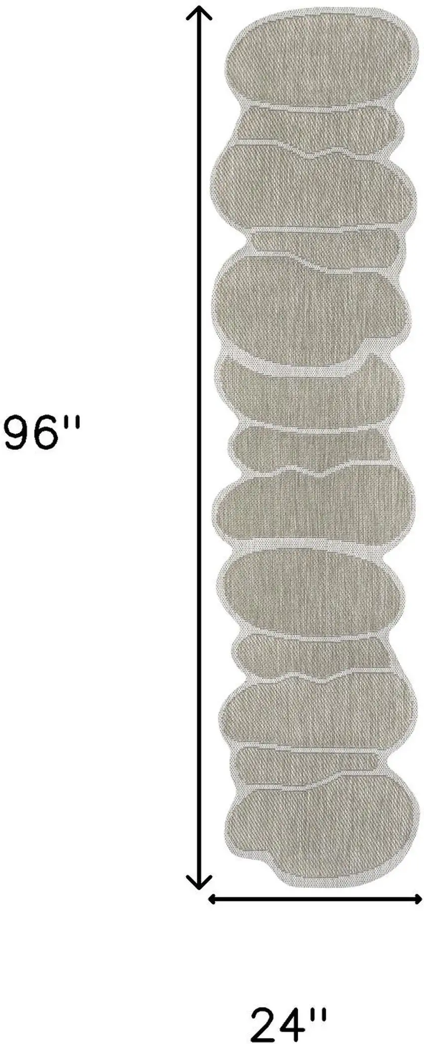 8' Beige And Cream Medallion Indoor Outdoor Runner Rug Photo 6