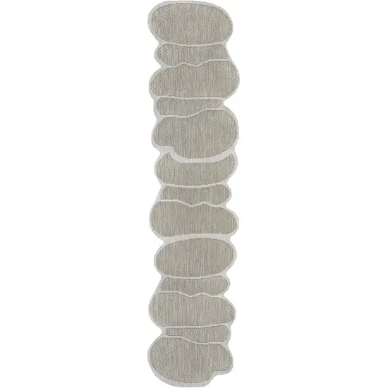 8' Beige And Cream Medallion Indoor Outdoor Runner Rug Photo 2