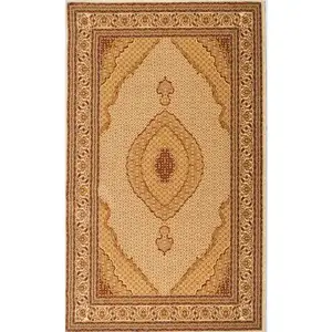 Photo of 7' Beige And Cream Moroccan Runner Rug
