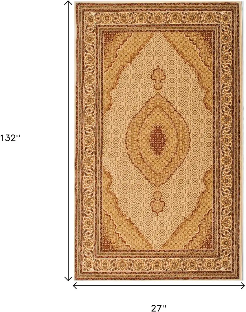 11' Beige And Cream Moroccan Runner Rug Photo 3