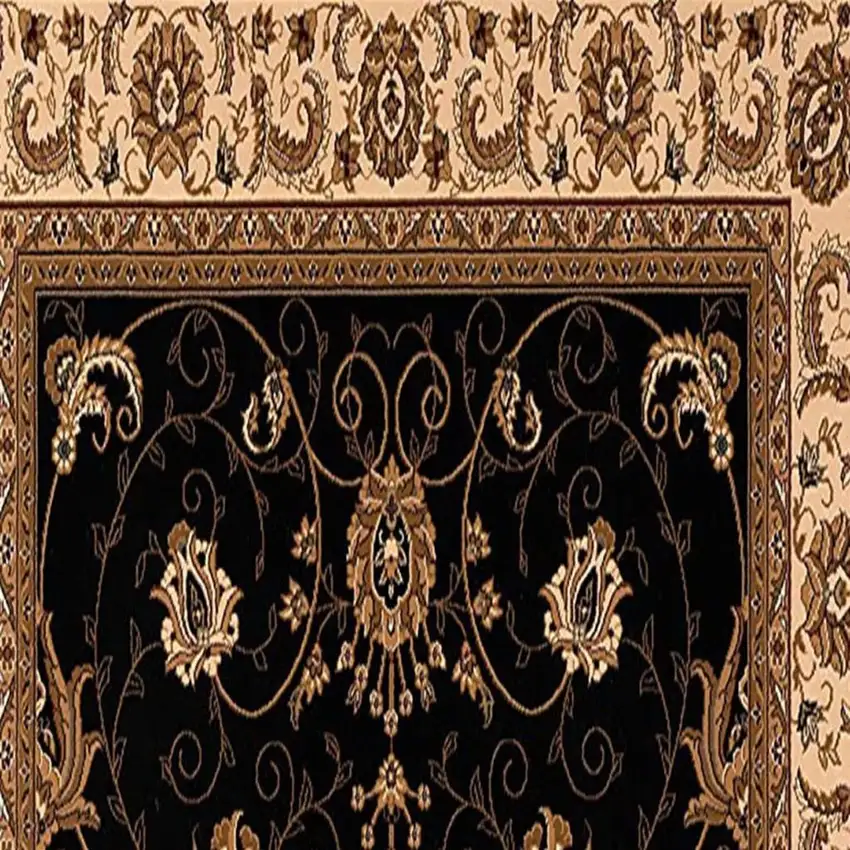 6' Beige And Cream Oriental Runner Rug Photo 6