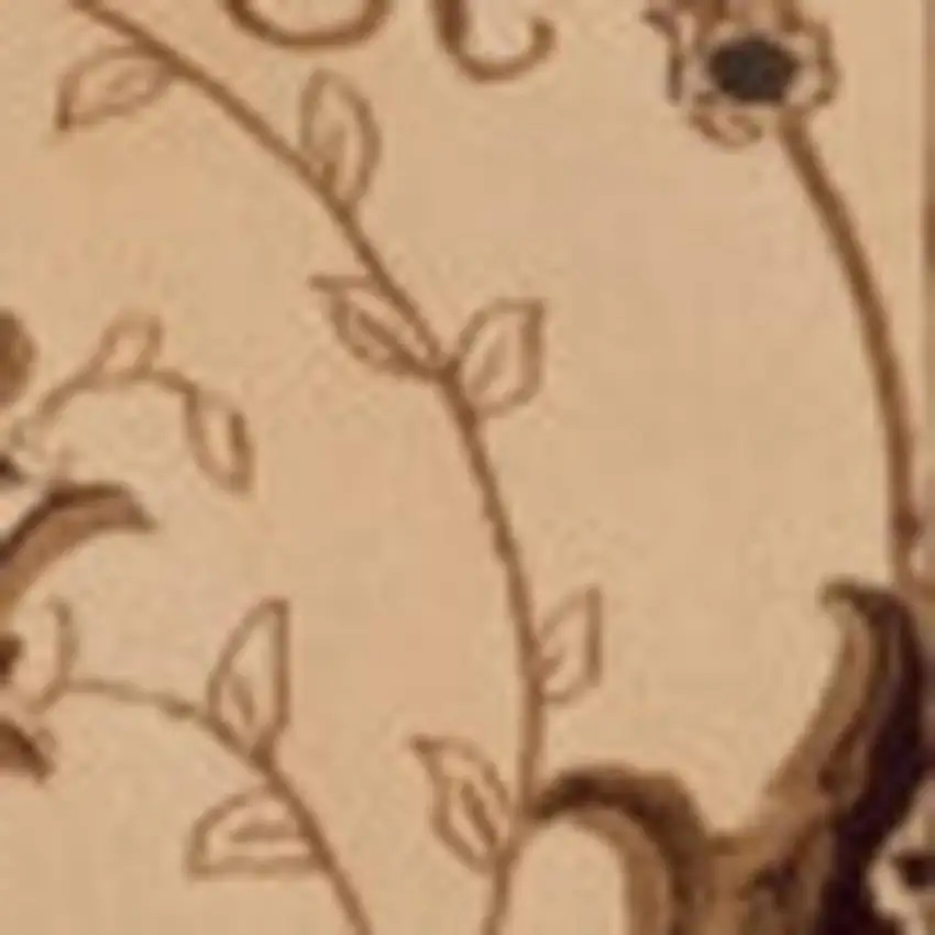 6' Beige And Cream Oriental Runner Rug Photo 2