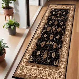 Photo of 6' Beige And Cream Oriental Runner Rug