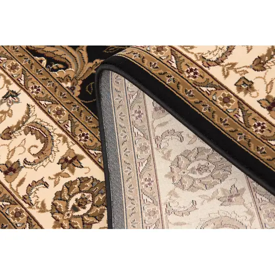 12' Beige And Cream Oriental Runner Rug Photo 7