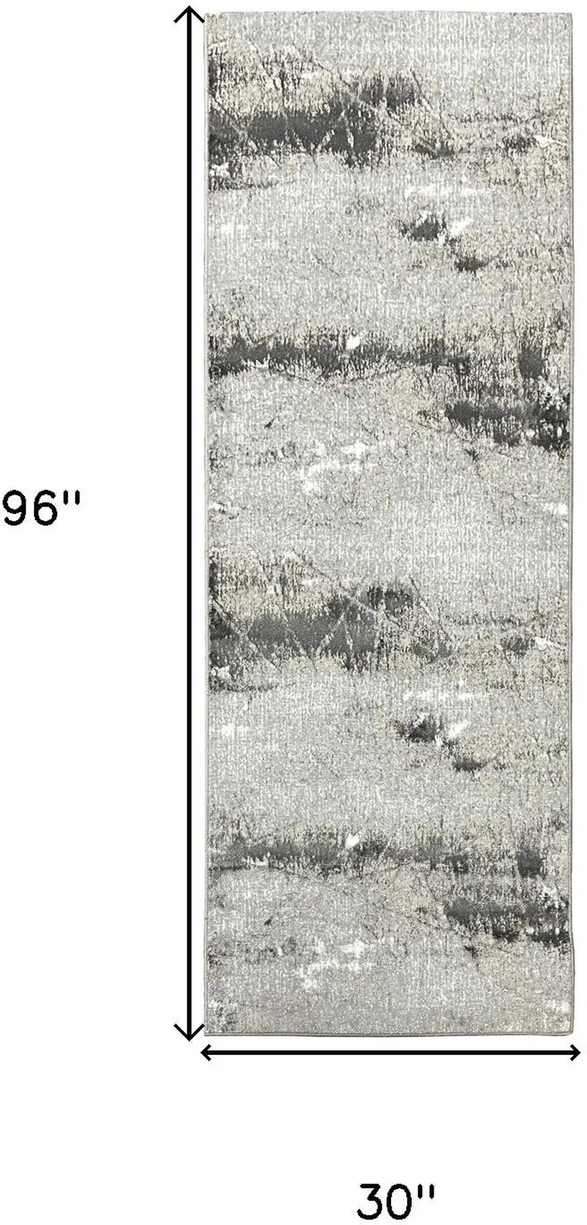 8' Beige And Gray Abstract Distressed Runner Rug Photo 3