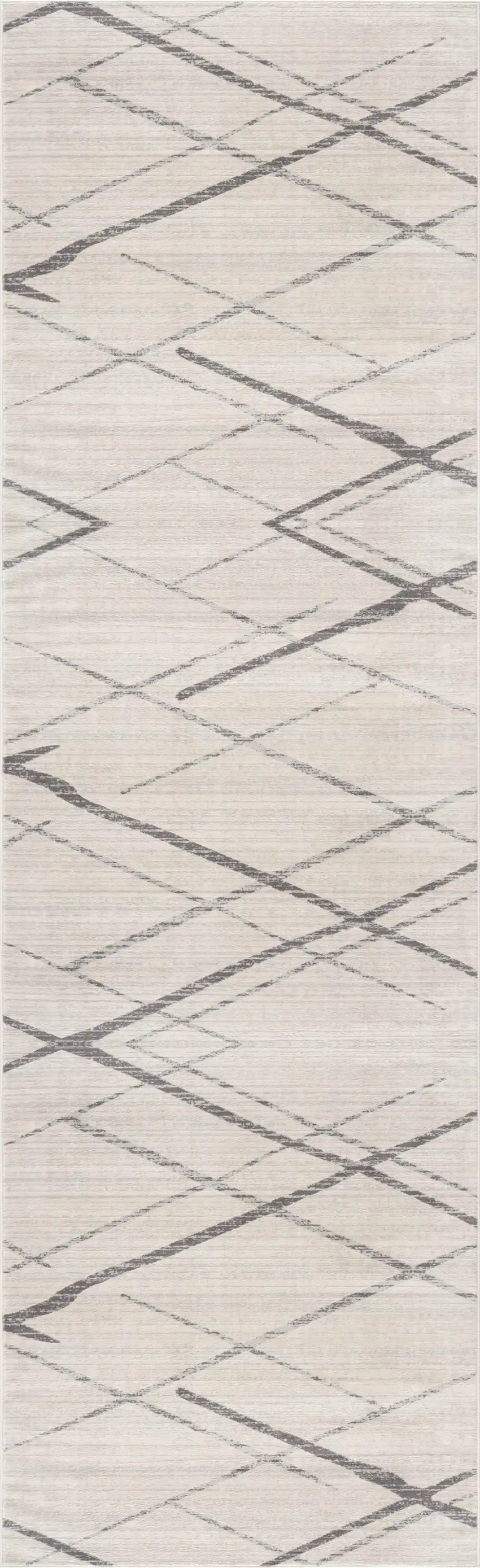 18' Beige And Gray Abstract Runner Rug Photo 4