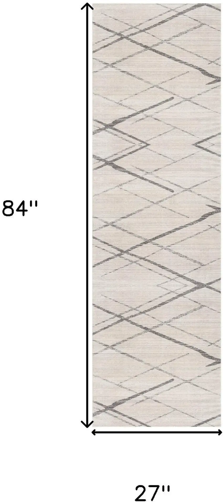 7' Beige And Gray Abstract Runner Rug Photo 3