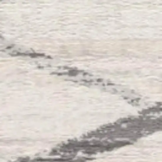 7' Beige And Gray Abstract Runner Rug Photo 4