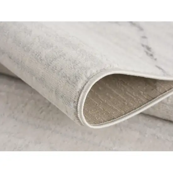 7' Beige And Gray Abstract Runner Rug Photo 9