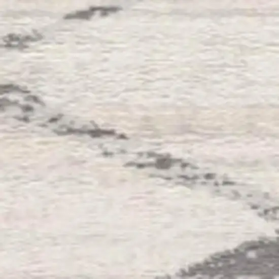 7' Beige And Gray Abstract Runner Rug Photo 8