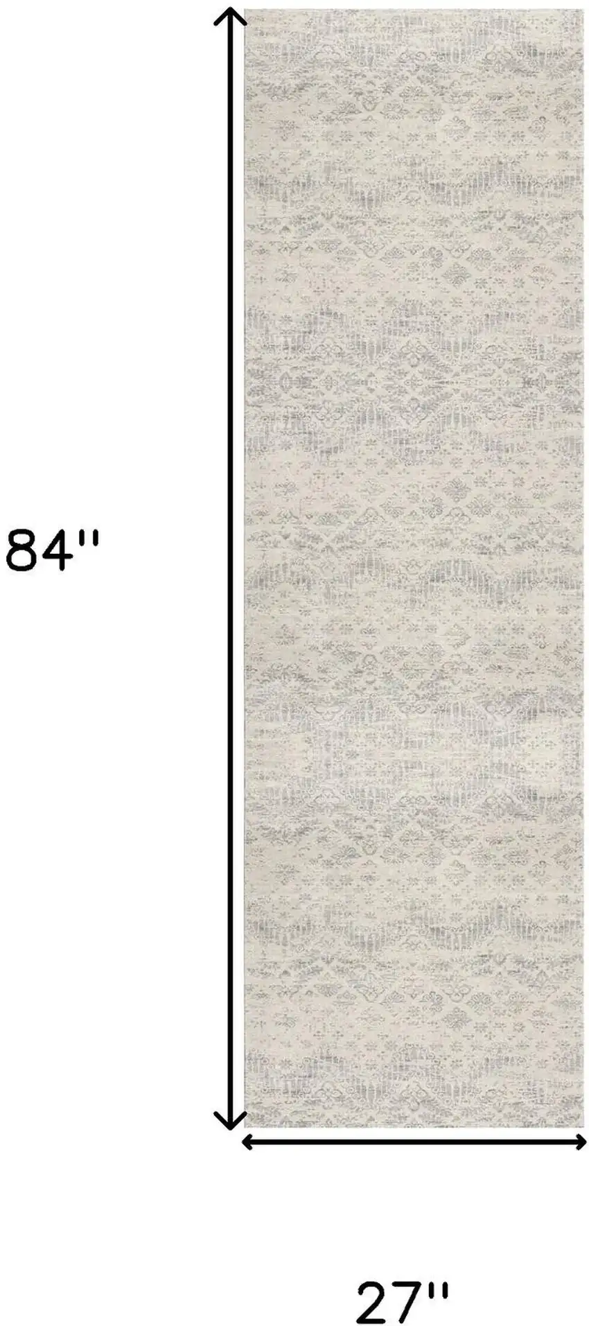 7' Beige And Gray Abstract Runner Rug Photo 9