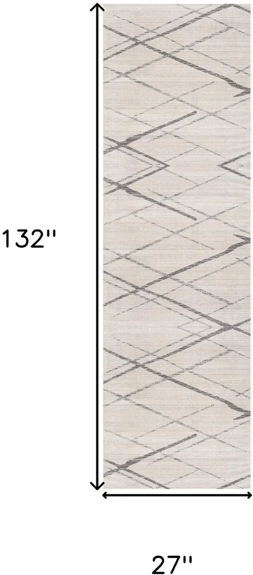 11' Beige And Gray Abstract Runner Rug Photo 3