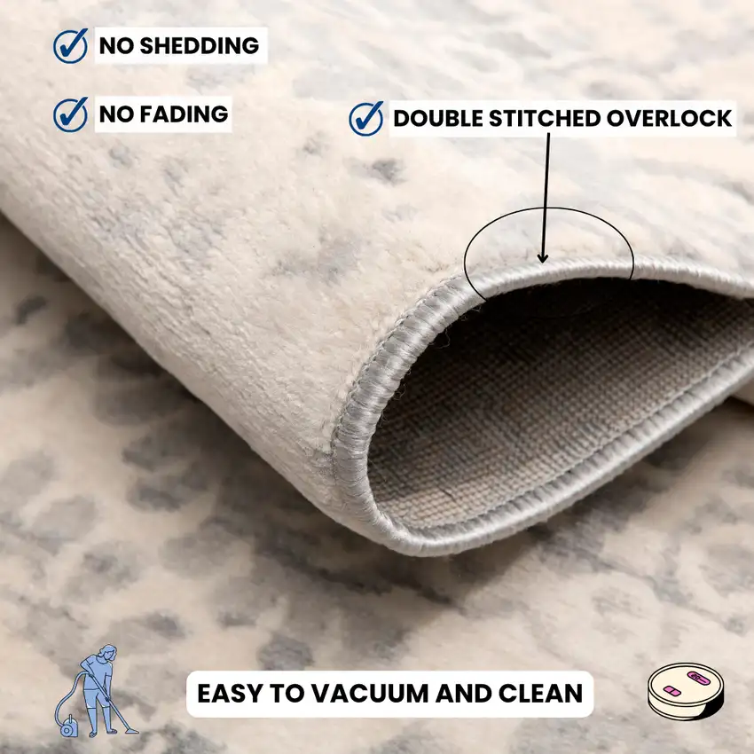 11' Beige And Gray Abstract Runner Rug Photo 7