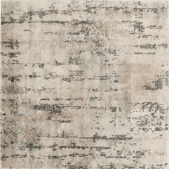 5' Beige And Gray Abstract Square Rug Photo 8