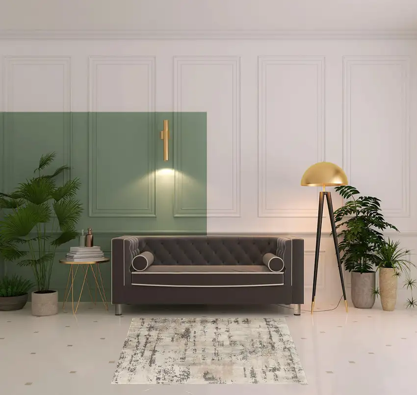 5' Beige And Gray Abstract Square Rug Photo 1