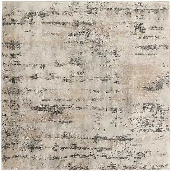 5' Beige And Gray Abstract Square Rug Photo 4