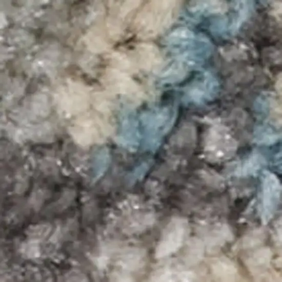 7' Beige And Gray Floral Vines Runner Rug Photo 2