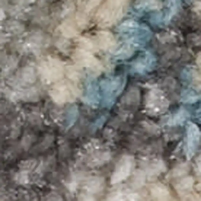 7' Beige And Gray Floral Vines Runner Rug Photo 2