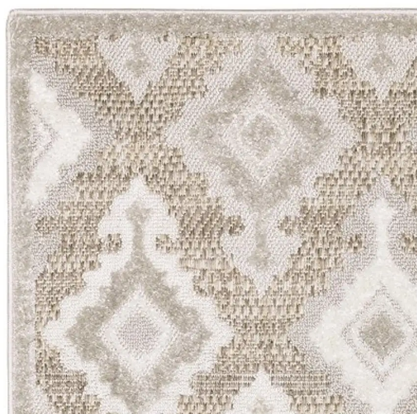 8' Beige And Gray Oriental Runner Rug Photo 7