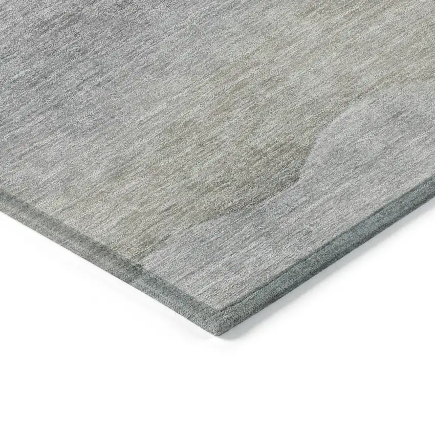 8' Beige And Gray Round Abstract Washable Indoor Outdoor Area Rug Photo 7