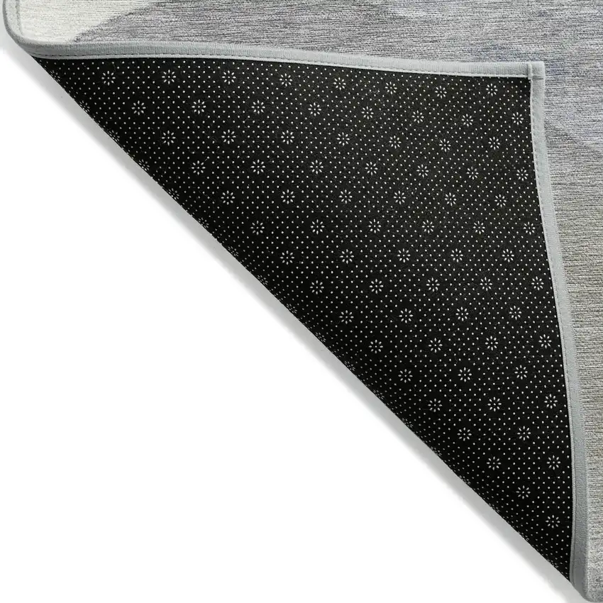 8' Beige And Gray Round Abstract Washable Indoor Outdoor Area Rug Photo 9