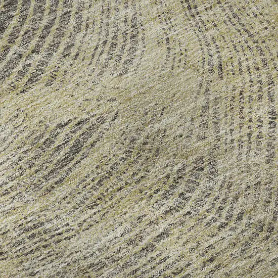 8' Beige And Gray Woodland Lodge Washable Round Rug With UV Protection Photo 8