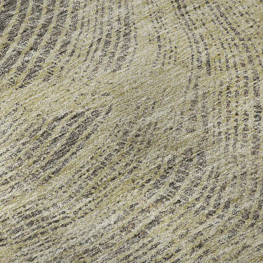 8' Beige And Gray Woodland Lodge Washable Round Rug With UV Protection Photo 8