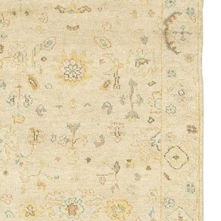 10' Beige And Gray Wool Oriental Hand Knotted Runner Rug Photo 5