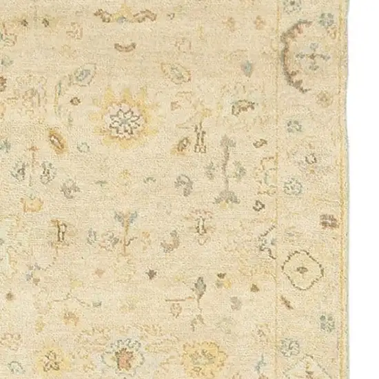 10' Beige And Gray Wool Oriental Hand Knotted Runner Rug Photo 5