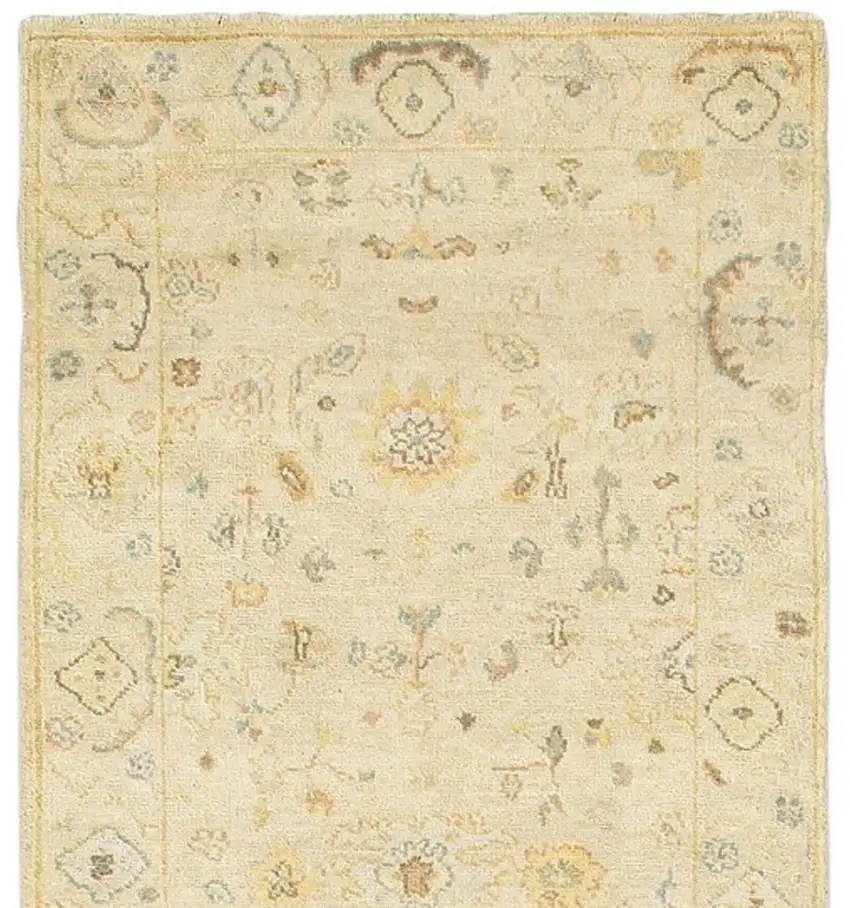 10' Beige And Gray Wool Oriental Hand Knotted Runner Rug Photo 4